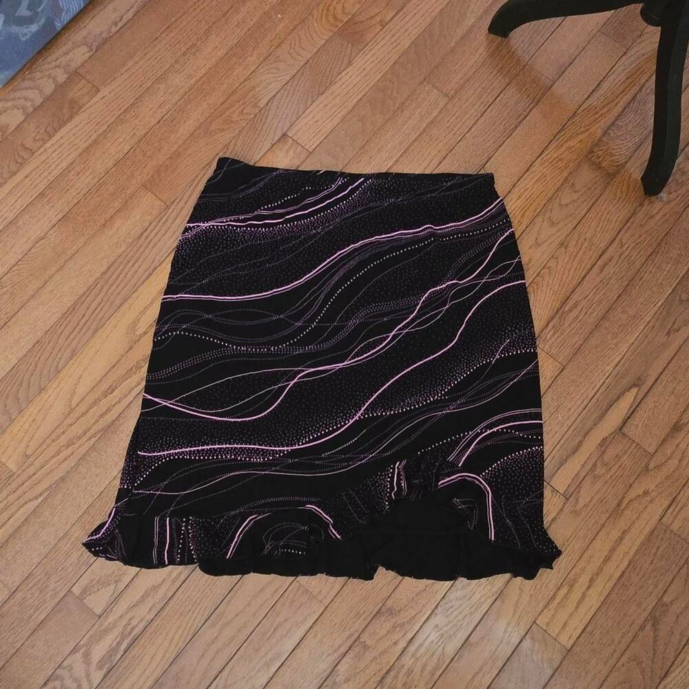 briggs black pink 90s y2k 2000s slinky skirt XL